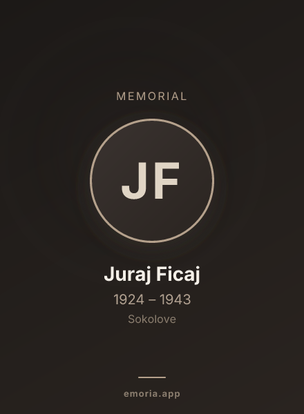 Memorial portrait of Juraj Ficaj
