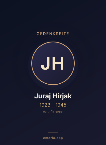 Gedenkportrait von Juraj Hirjak