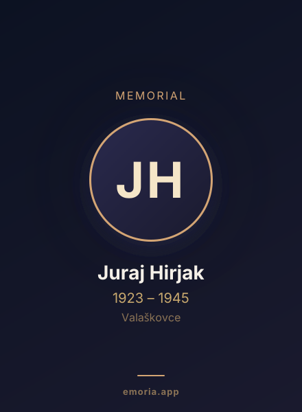 Memorial portrait of Juraj Hirjak