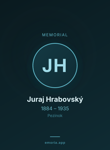 Memorial portrait of Juraj Hrabovský
