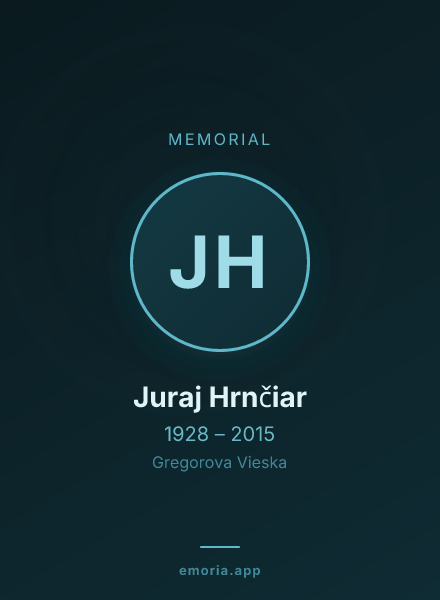 Memorial portrait of Juraj Hrnčiar