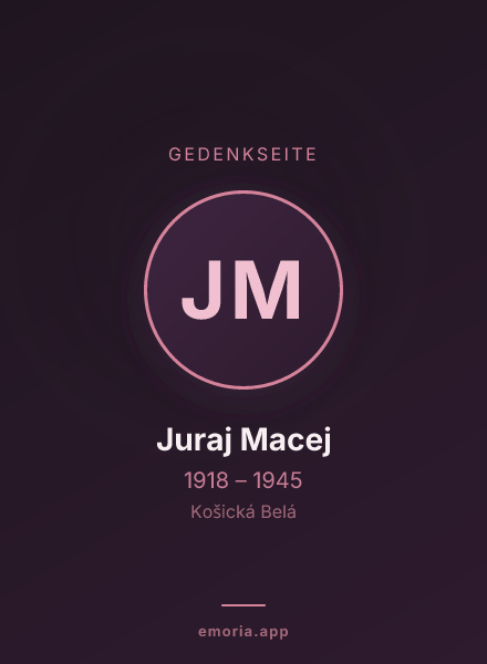 Gedenkportrait von Juraj Macej