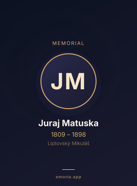 Memorial portrait of Juraj Matuska