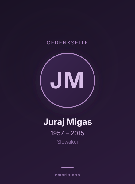 Gedenkportrait von Juraj Migas