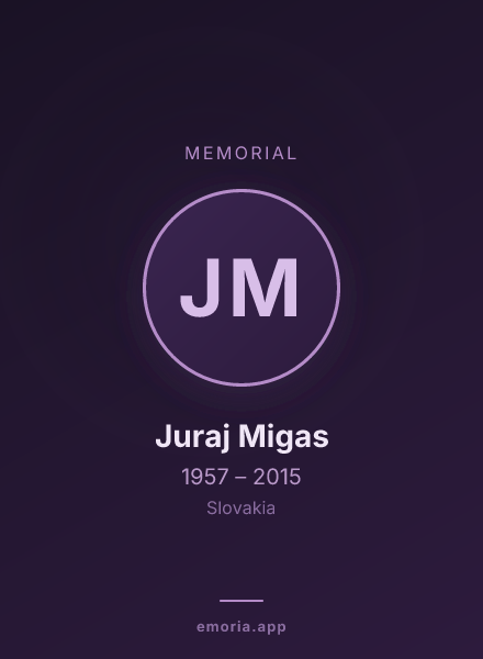 Memorial portrait of Juraj Migas