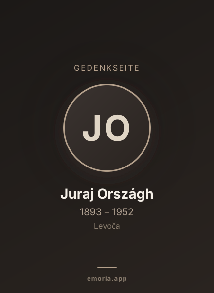 Gedenkportrait von Juraj Országh