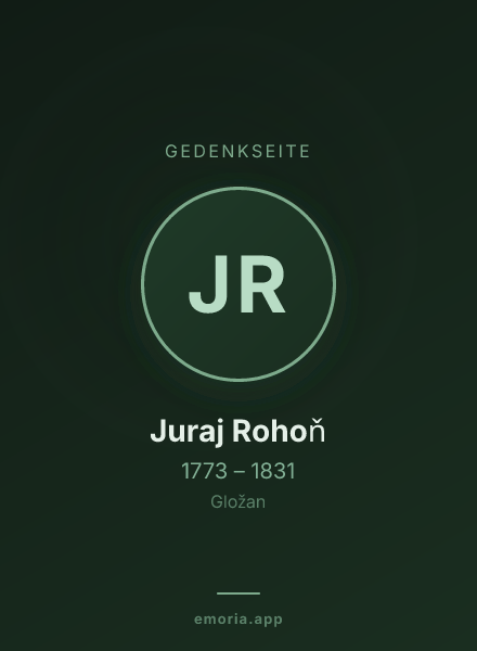 Gedenkportrait von Juraj Rohoň