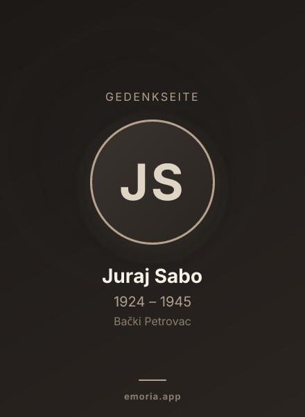 Gedenkportrait von Juraj Sabo