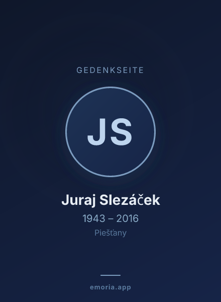 Gedenkportrait von Juraj Slezáček