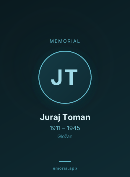 Memorial portrait of Juraj Toman
