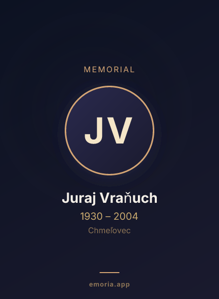 Memorial portrait of Juraj Vraňuch