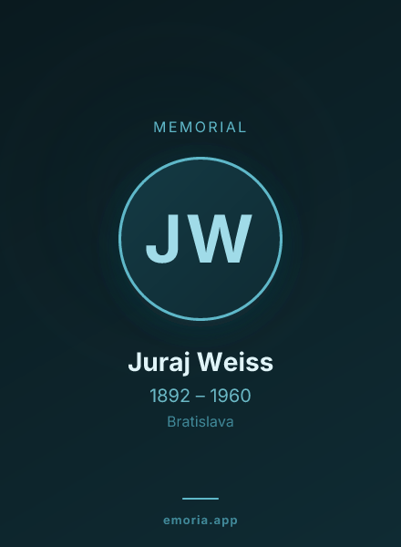 Memorial portrait of Juraj Weiss