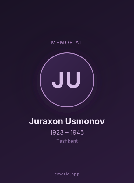 Memorial portrait of Juraxon Usmonov