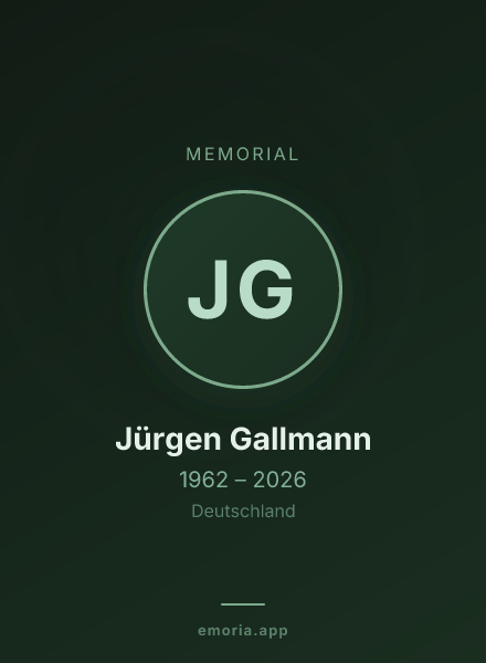 Memorial portrait of Jürgen Gallmann