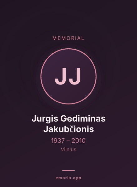 Memorial portrait of Jurgis Gediminas Jakubčionis