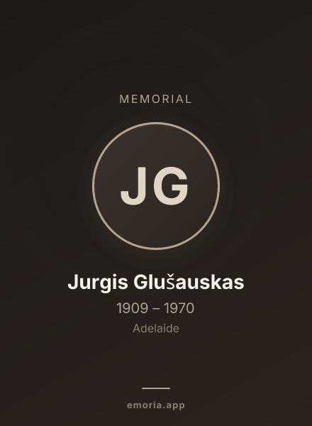 Memorial portrait of Jurgis Glušauskas