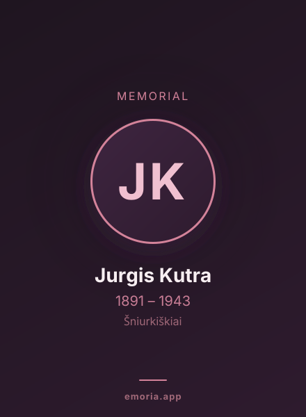 Memorial portrait of Jurgis Kutra