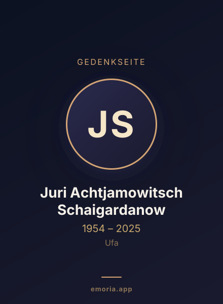 Gedenkportrait von Juri Achtjamowitsch Schaigardanow