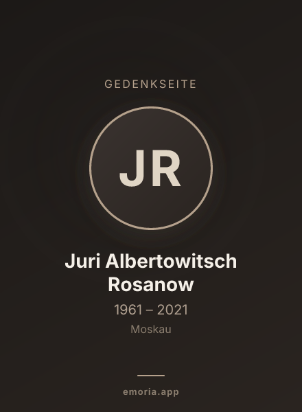 Gedenkportrait von Juri Albertowitsch Rosanow
