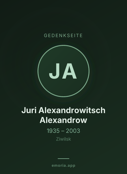 Gedenkportrait von Juri Alexandrowitsch Alexandrow