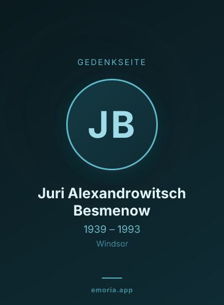 Gedenkportrait von Juri Alexandrowitsch Besmenow