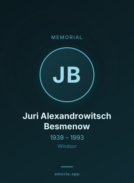 Memorial portrait of Juri Alexandrowitsch Besmenow