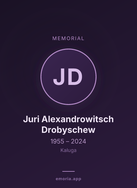 Memorial portrait of Juri Alexandrowitsch Drobyschew