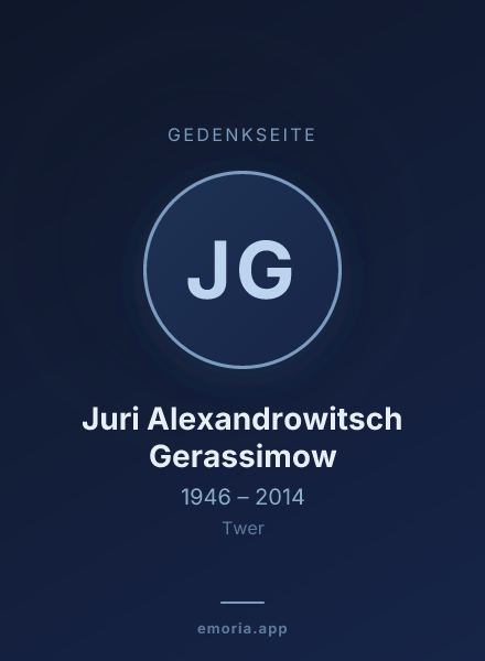 Gedenkportrait von Juri Alexandrowitsch Gerassimow