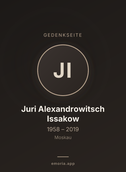 Gedenkportrait von Juri Alexandrowitsch Issakow