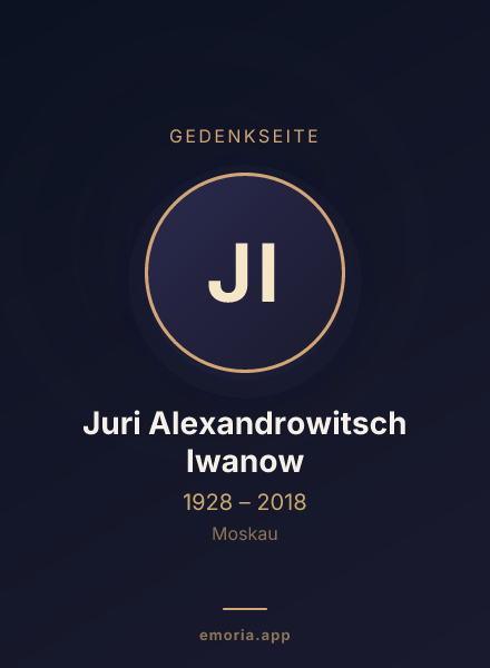 Gedenkportrait von Juri Alexandrowitsch Iwanow