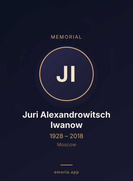 Memorial portrait of Juri Alexandrowitsch Iwanow