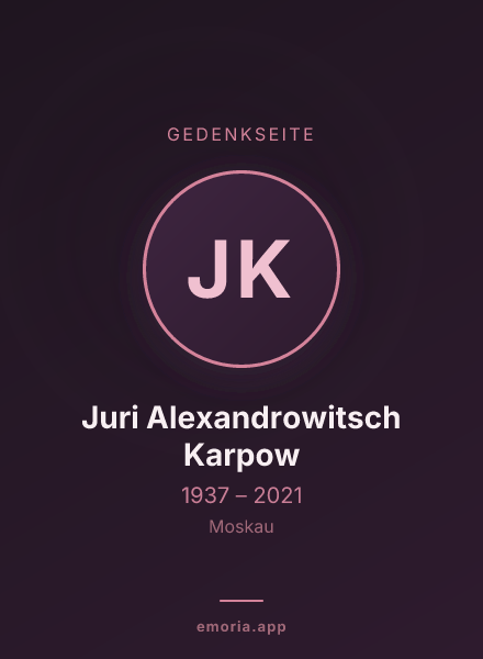 Gedenkportrait von Juri Alexandrowitsch Karpow