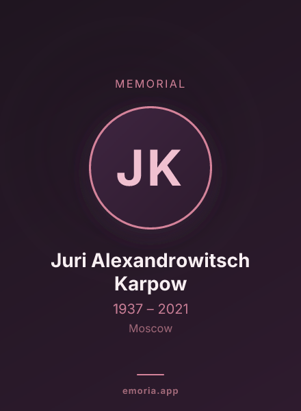 Memorial portrait of Juri Alexandrowitsch Karpow