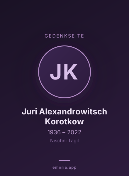 Gedenkportrait von Juri Alexandrowitsch Korotkow