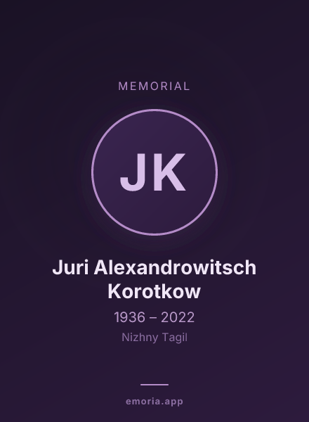 Memorial portrait of Juri Alexandrowitsch Korotkow