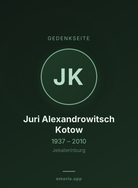Gedenkportrait von Juri Alexandrowitsch Kotow