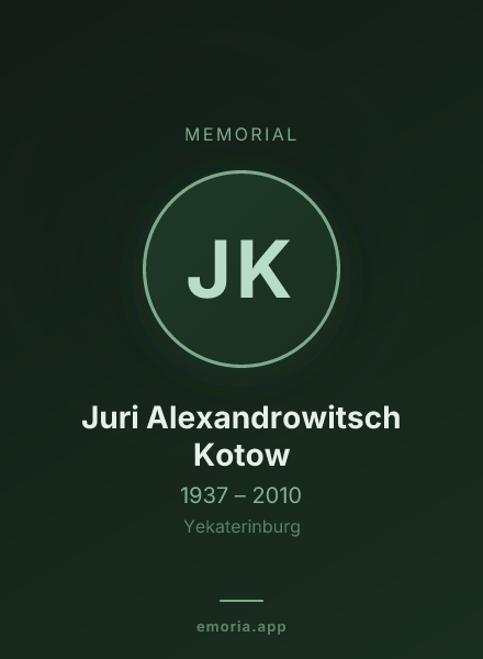 Memorial portrait of Juri Alexandrowitsch Kotow