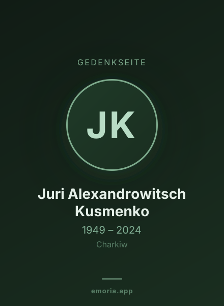 Gedenkportrait von Juri Alexandrowitsch Kusmenko