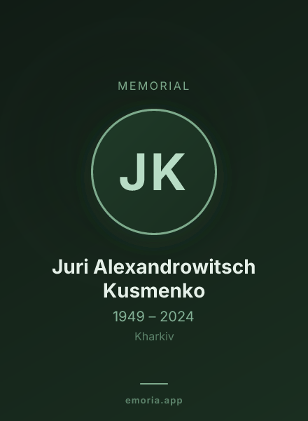 Memorial portrait of Juri Alexandrowitsch Kusmenko
