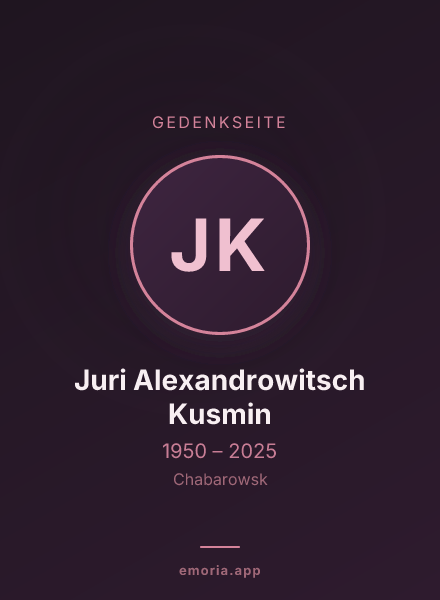 Gedenkportrait von Juri Alexandrowitsch Kusmin
