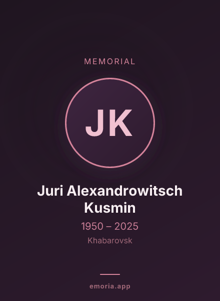 Memorial portrait of Juri Alexandrowitsch Kusmin