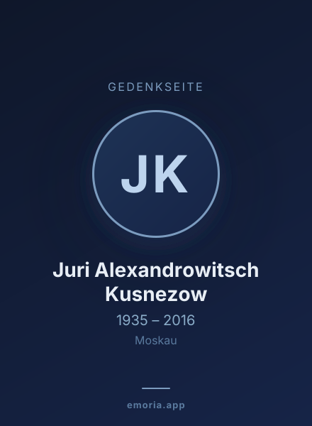 Gedenkportrait von Juri Alexandrowitsch Kusnezow