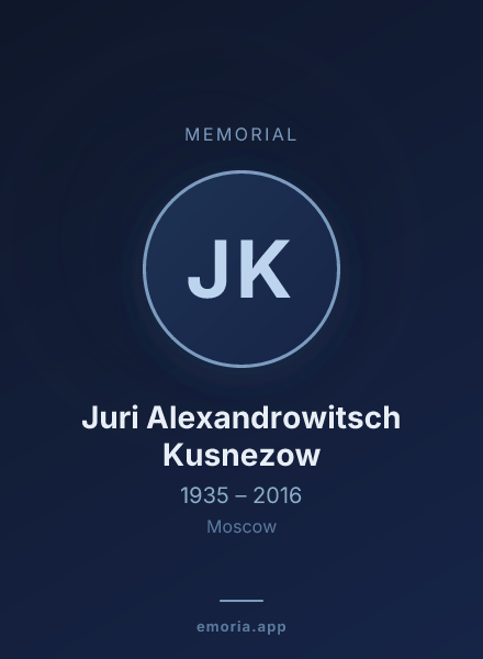 Memorial portrait of Juri Alexandrowitsch Kusnezow
