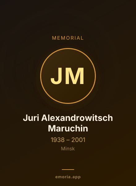 Memorial portrait of Juri Alexandrowitsch Maruchin