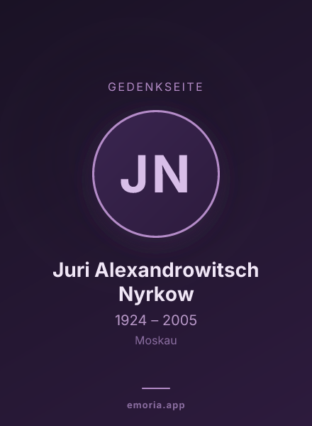 Gedenkportrait von Juri Alexandrowitsch Nyrkow