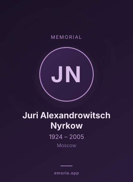Memorial portrait of Juri Alexandrowitsch Nyrkow