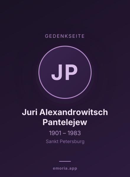 Gedenkportrait von Juri Alexandrowitsch Pantelejew