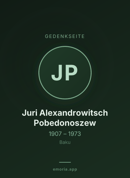 Gedenkportrait von Juri Alexandrowitsch Pobedonoszew