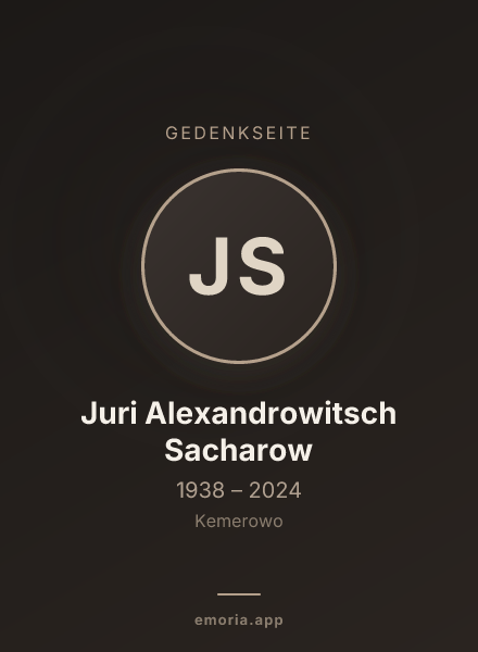 Gedenkportrait von Juri Alexandrowitsch Sacharow
