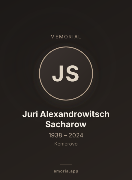 Memorial portrait of Juri Alexandrowitsch Sacharow